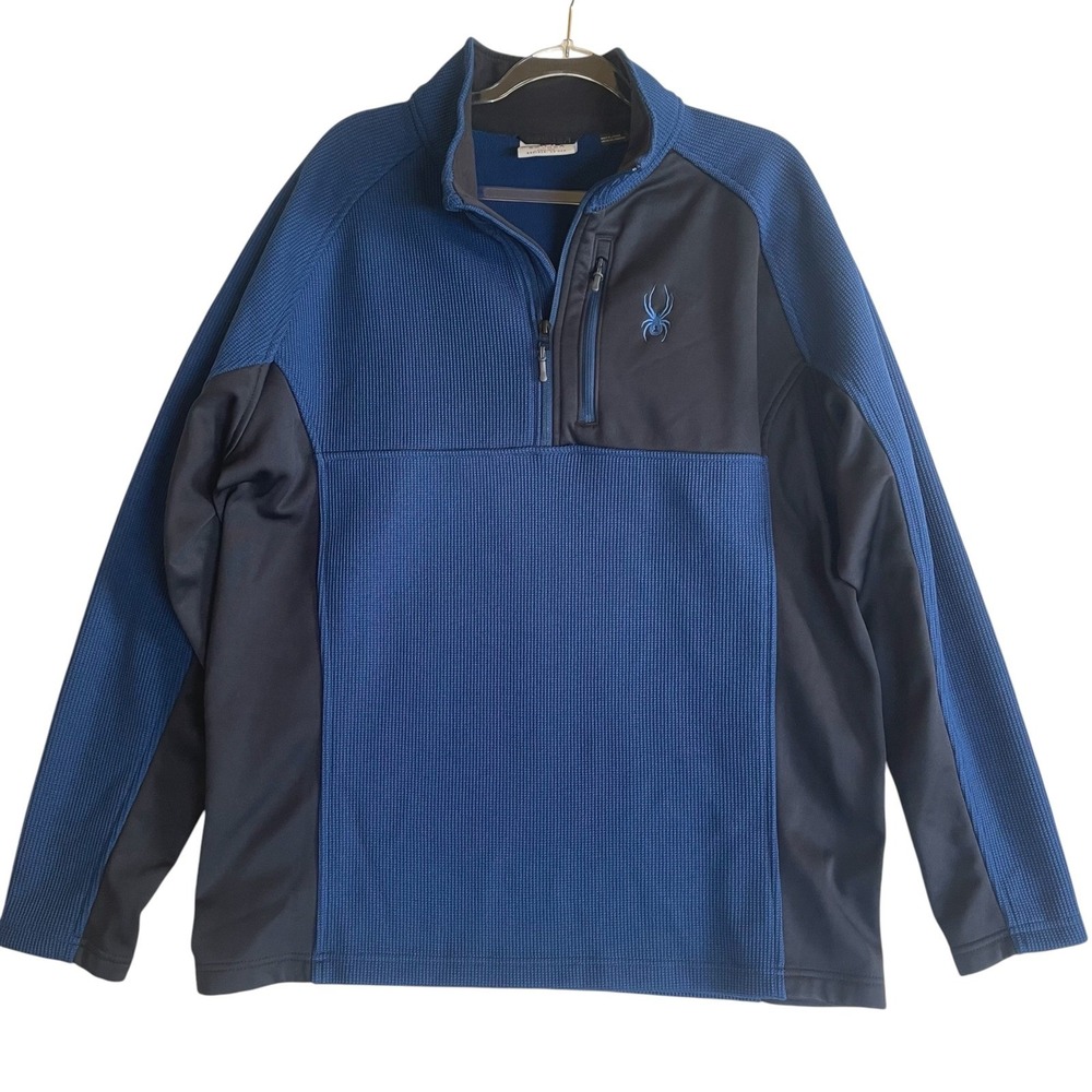Spyder Pullover Jacket Men XXL Gait Fleece Lined Performance Waffle Knit Coat